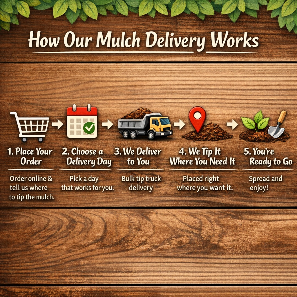 diagram showing how our mulch delivery system works for customers 