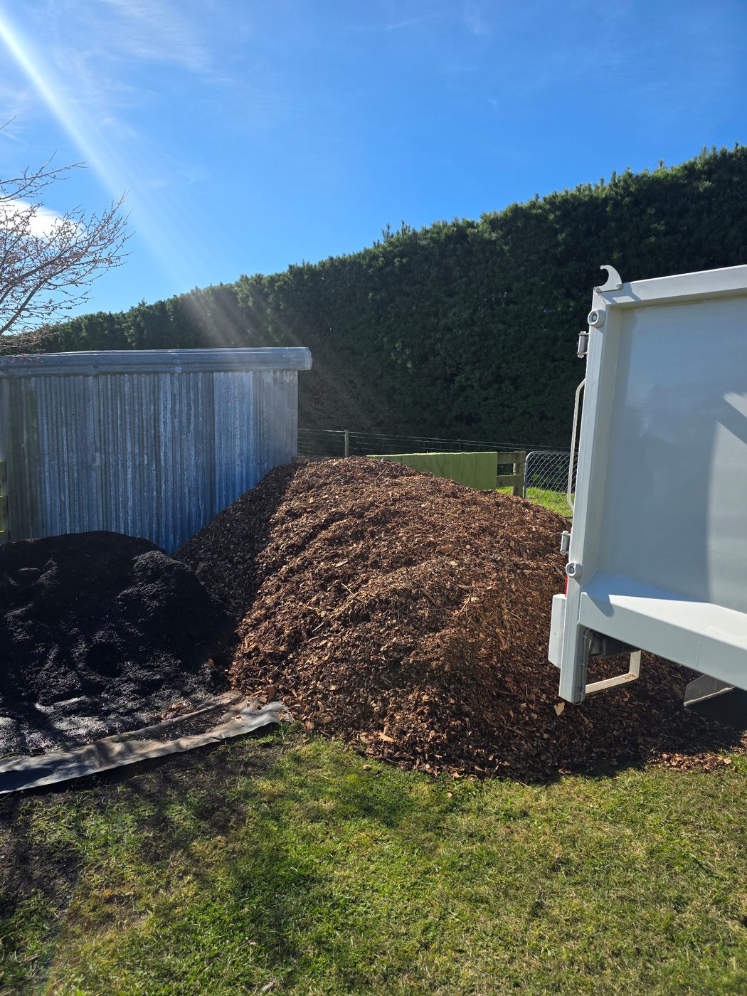 8m³ large load of aged garden mulch delivered to a Canterbury property